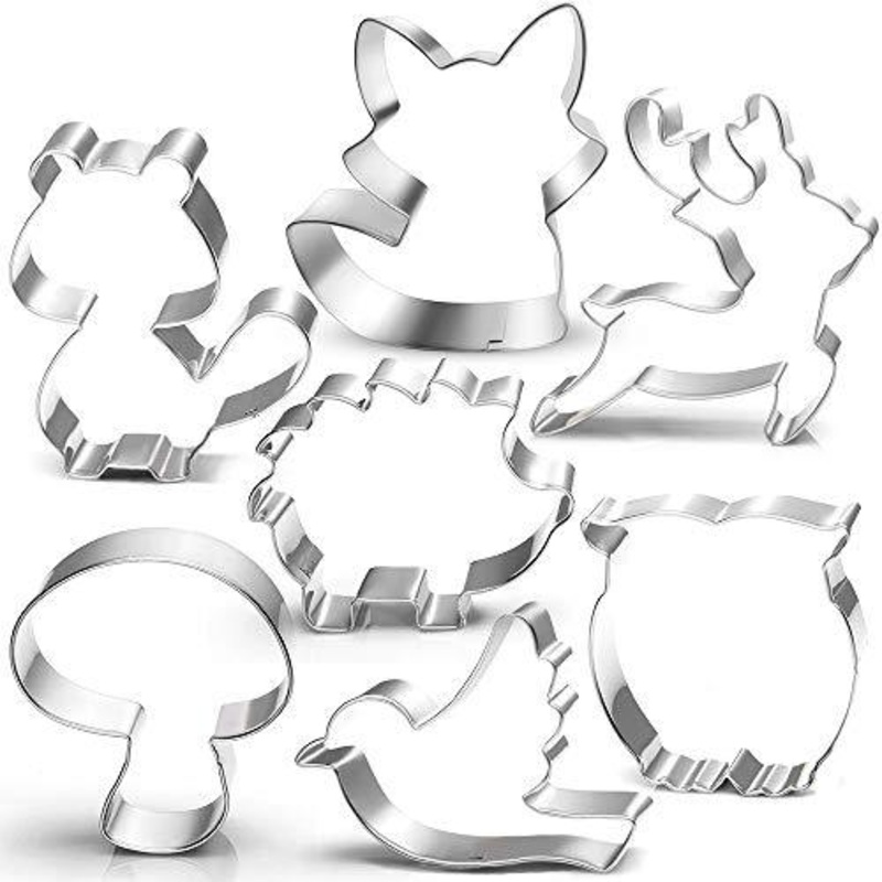 7 Pieces Woodland Cookie Cutter Set for Kids Birthday Party Woodland Baby Shower