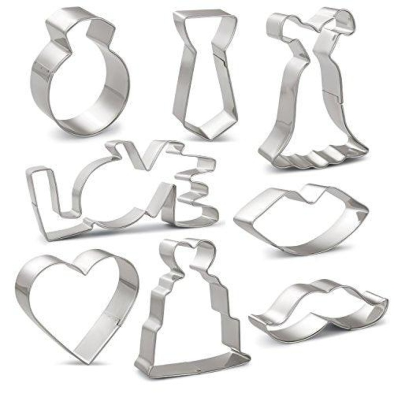 8 Pieces Wedding Cookie Cutter Set for Wedding Favor