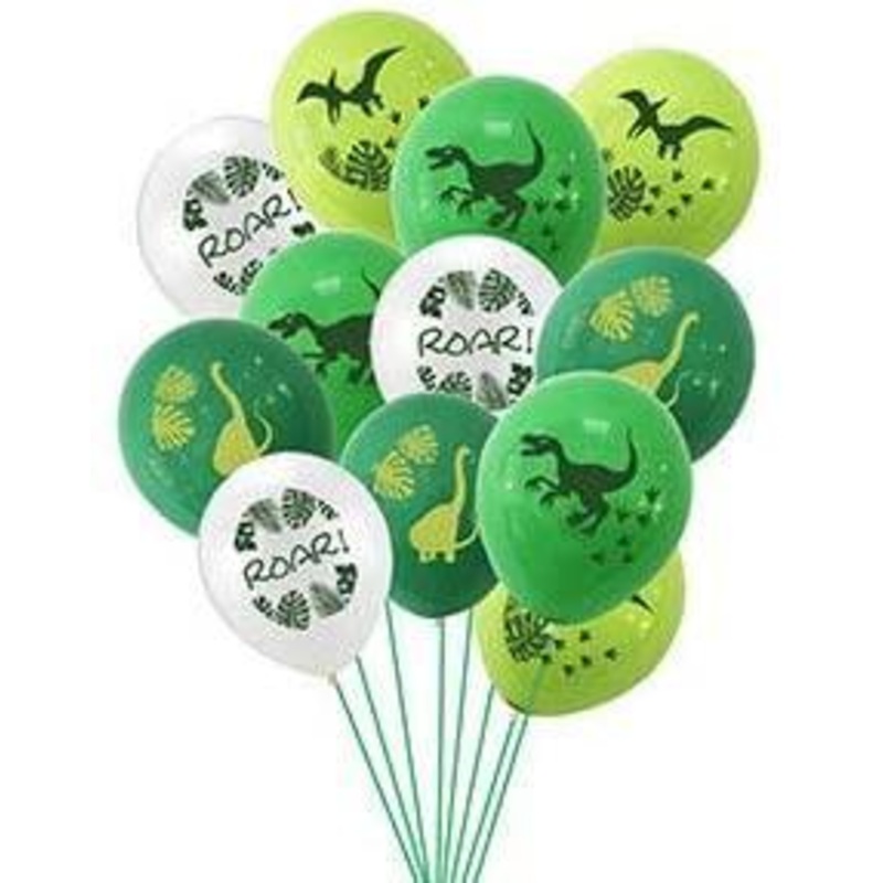 Baby Dinosaur Balloons Dinosaur Birthday Decorations Dinosaur Birthday Party Supplies Sets Boy or Girl Birthday Party Supply (latex-12pcs)
