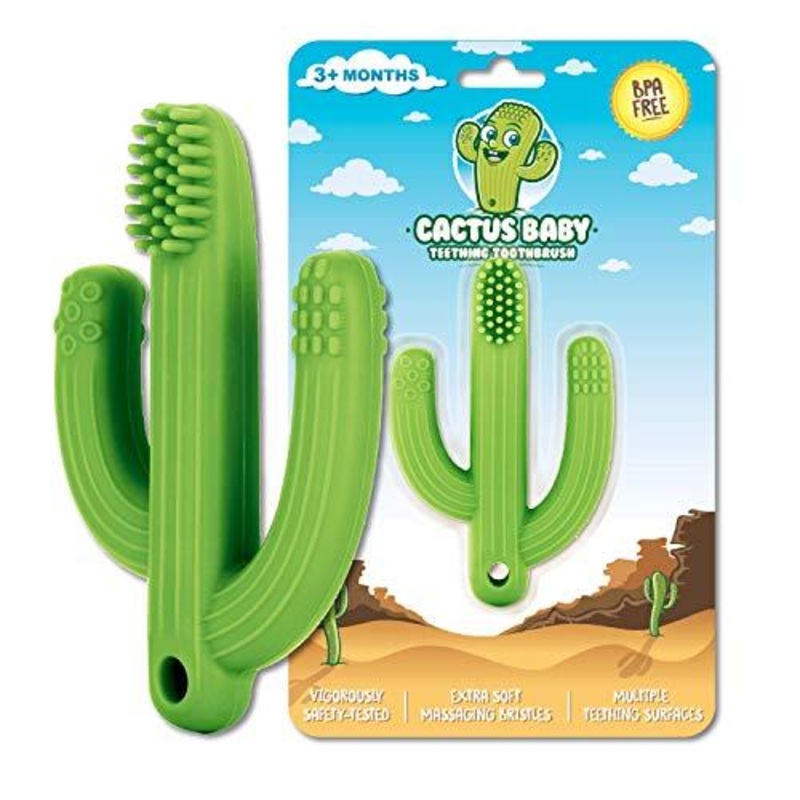 Cactus Baby Teething Toys for Newborn Infants and Toddlers - Self-Soothing Pain Relief Soft Silicone Teether