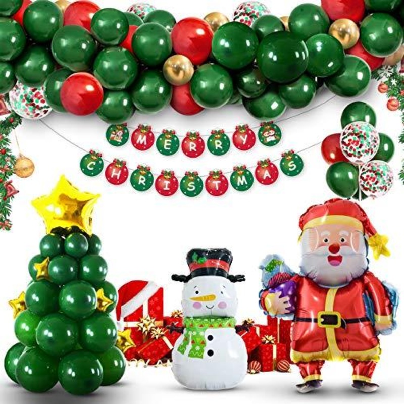 Christmas Decorations Balloon Arch Garland Kit, 87 pcs Xmas Party Supplies Balloon Ornaments Set