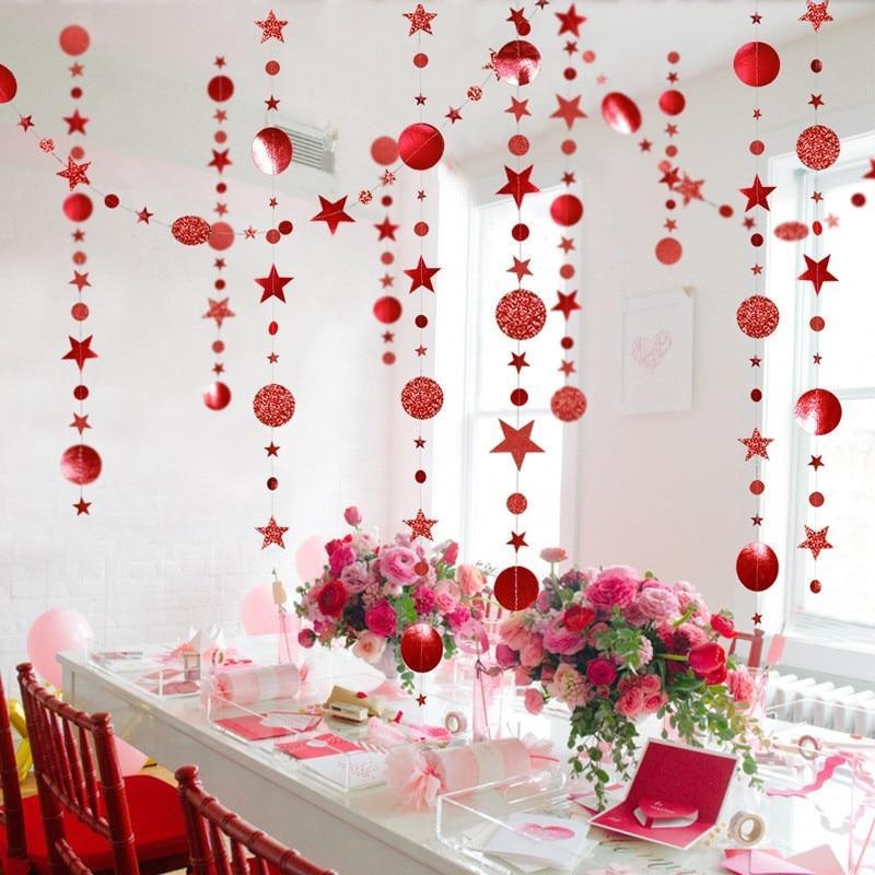 Christmas Ornament 4m Twinkle Circle Star Hanging Garland Decor Christmas Decorations