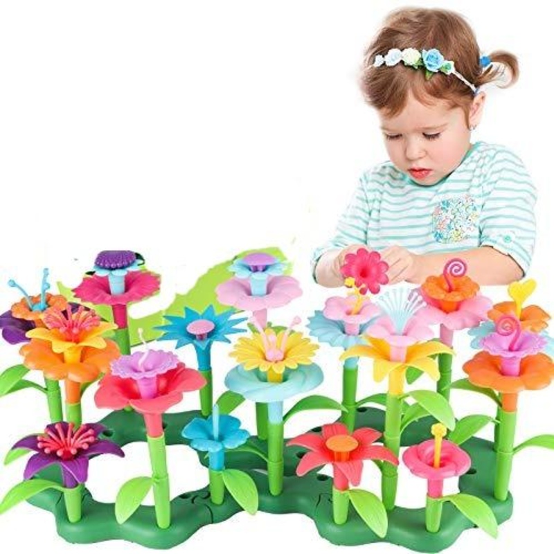 Girls Toys Age 3-6 Year Old Toddler Toys for Girls Boys Gifts Flower Garden Building Toy Educational Activity Stem Toys(130 PCS)