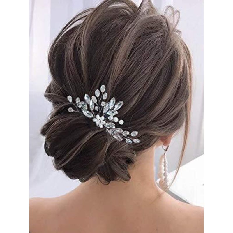 Pearl Bride Wedding Hair Pins Crystal Bridal Head Piece Rhinestones Hair Accessories