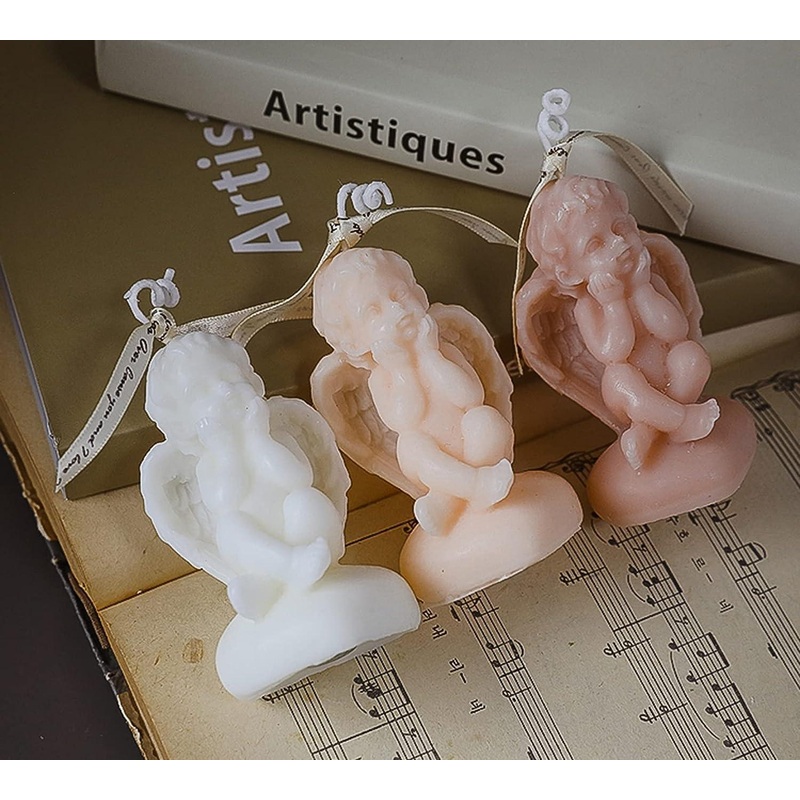 Set of 8 Cute Angel Shaped Scented Candles,50G Aroma Soy Wax Decorative Candles, Handmade Aesthetic Candles for Table Decorations,Photo Prop Birthday Gifts