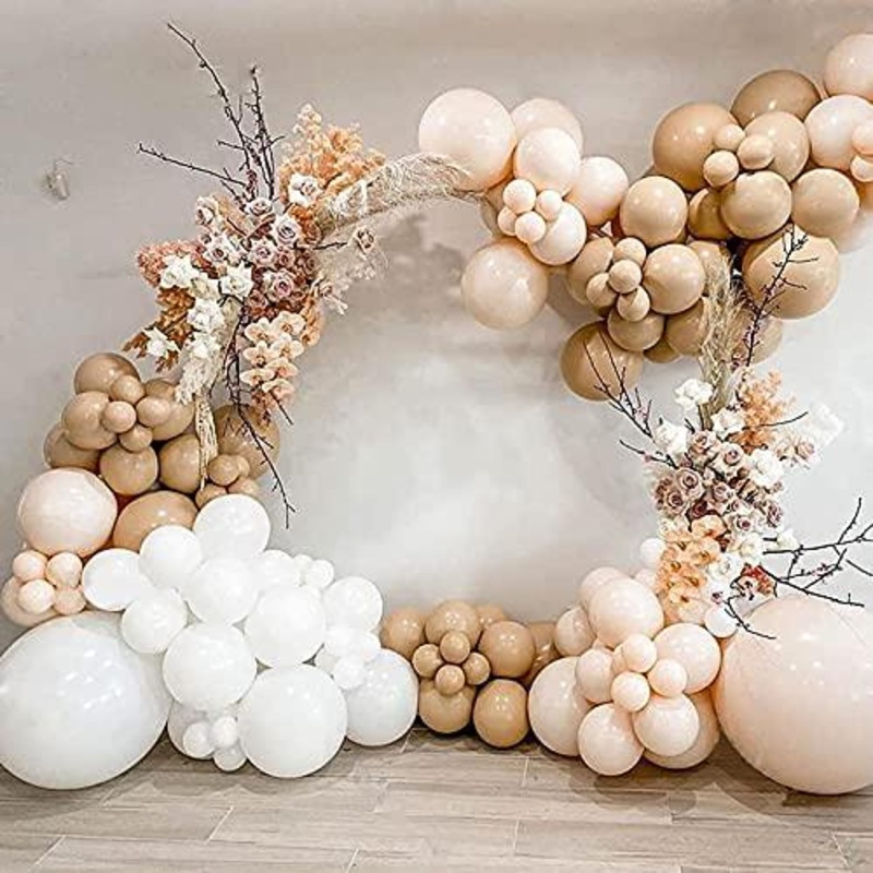 127pcs Party Balloons Arch Kit Cream Peach White Pastel Party Balloons Wedding Baby Show Girls' Birthday Decoration (127PCS- Cream)
