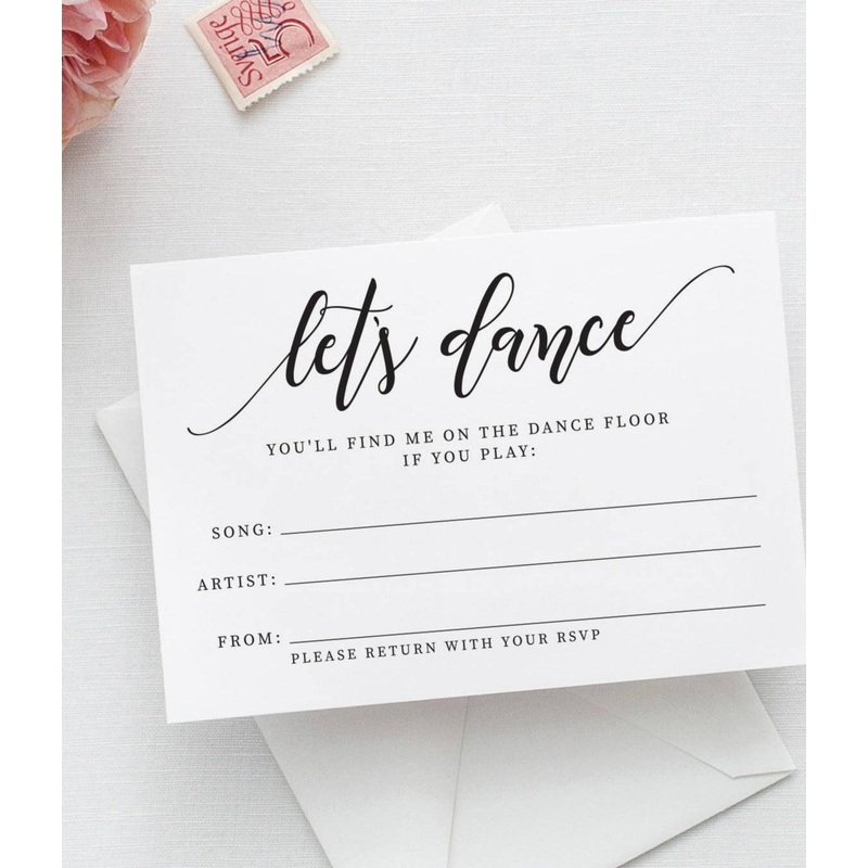 50pcs Song Request Card | Let's Dance Card | DJ Request Card | Wedding Song