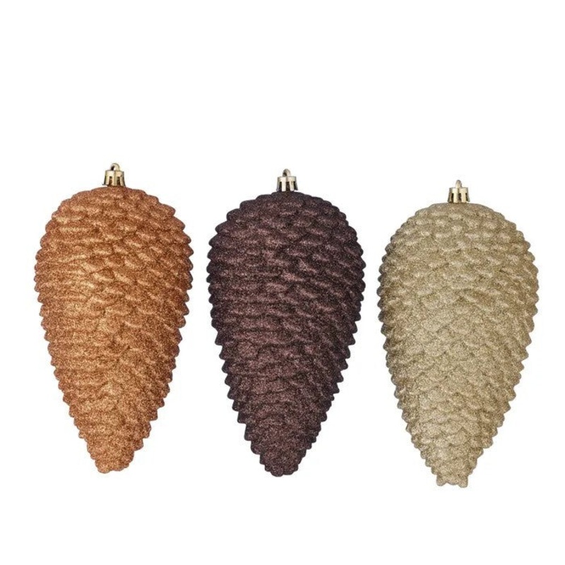 Acorn Brown Ornament 17cm 3pk
