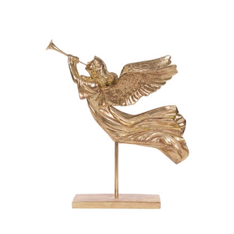 Angel with Trumpet Gilded Gold 45cm