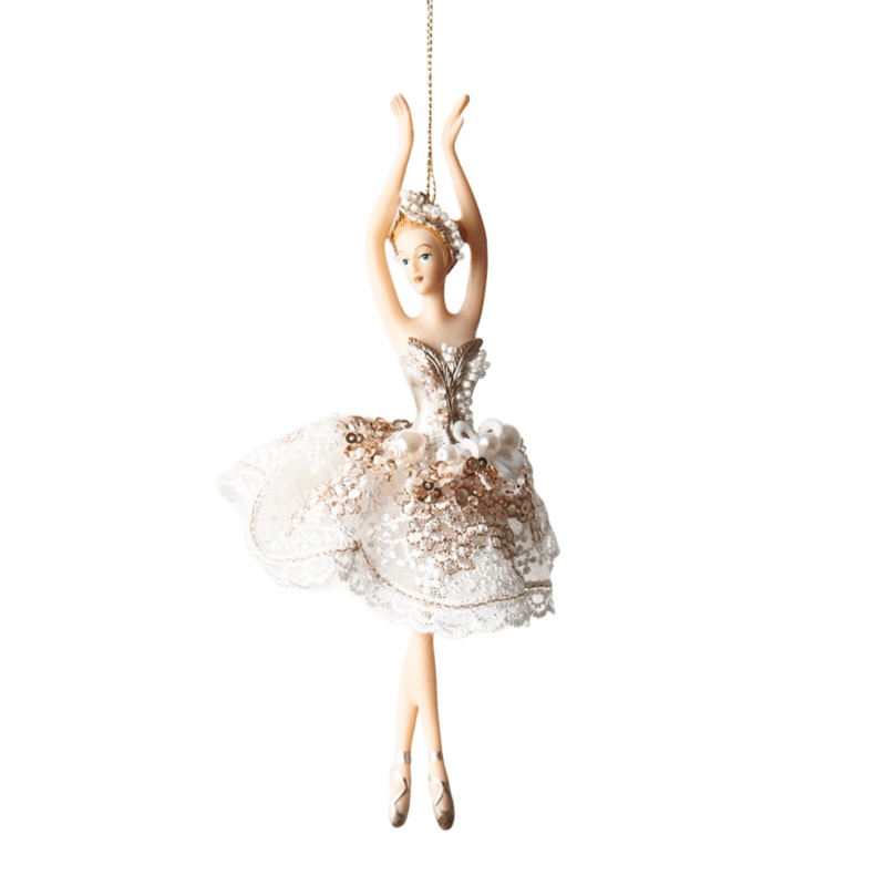 Ballerina White Lace Tutu Hanging 15cm