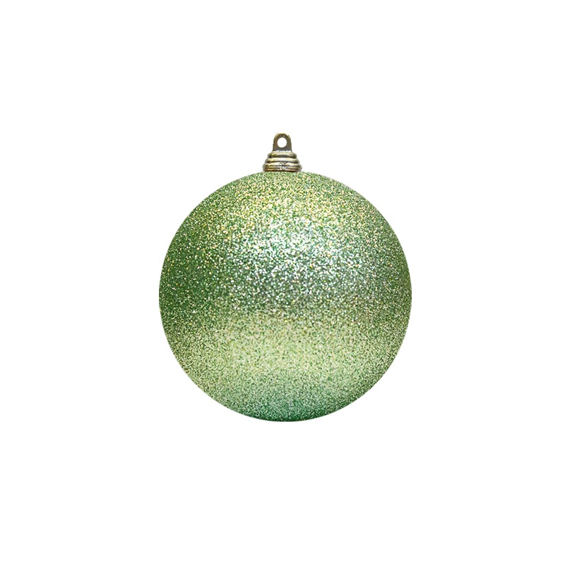 Bauble Glitter Light Green 100mm