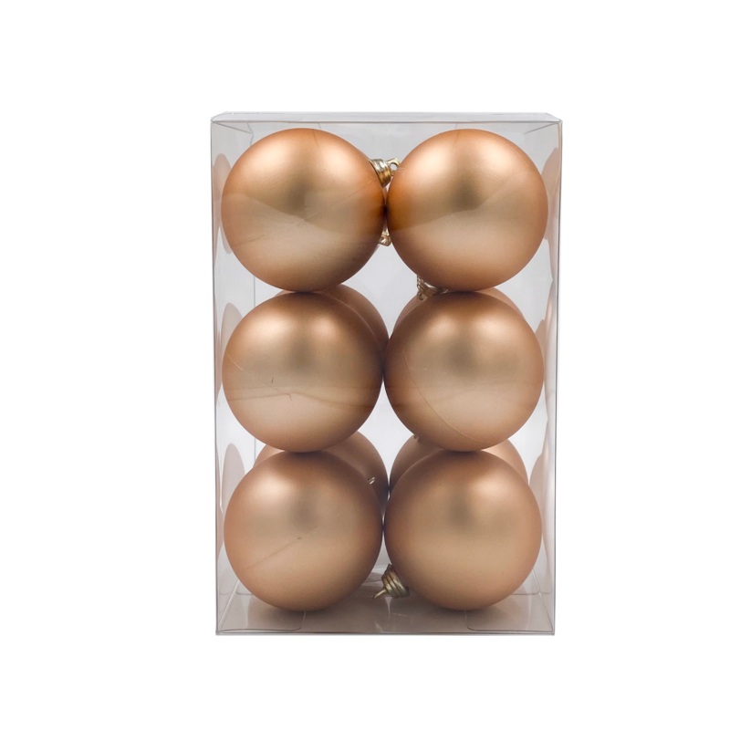 Bauble Matte Rose Gold 70mm - 12 Pack