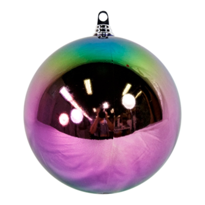 Bauble Shiny Iridescent Black 200mm