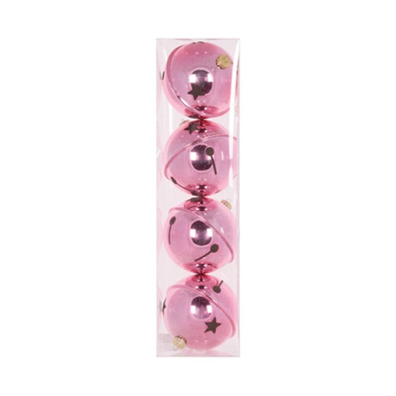 Bells Shiny Pink Pack of 4 8cm