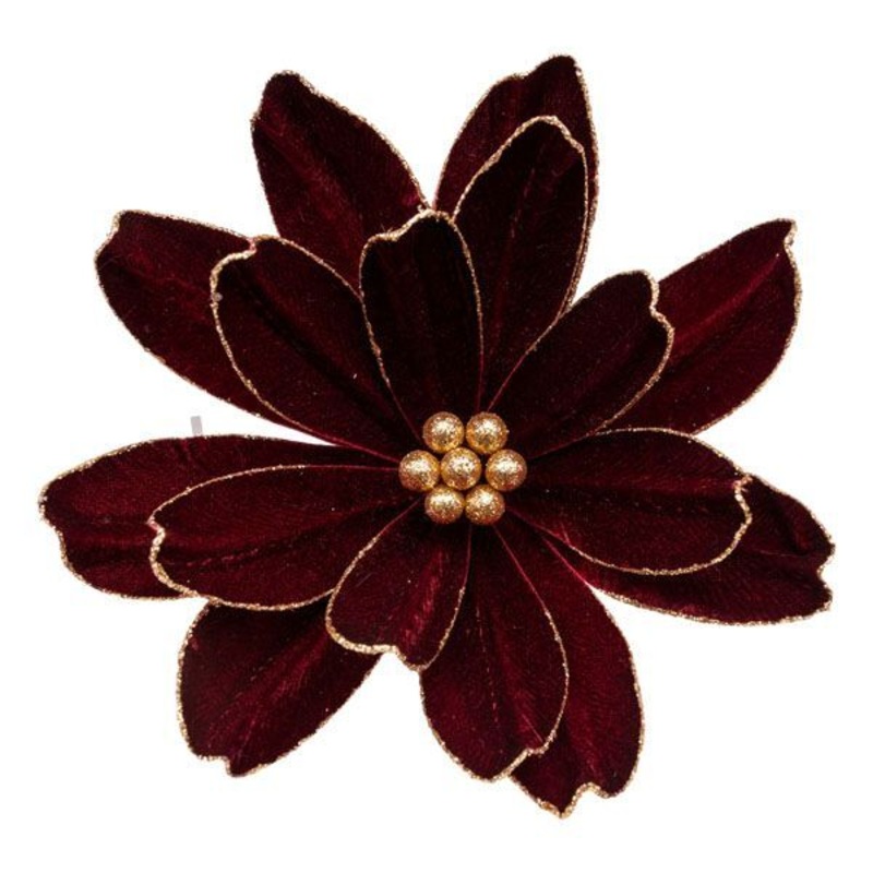 Burgundy Gold Edge Flower 29cm