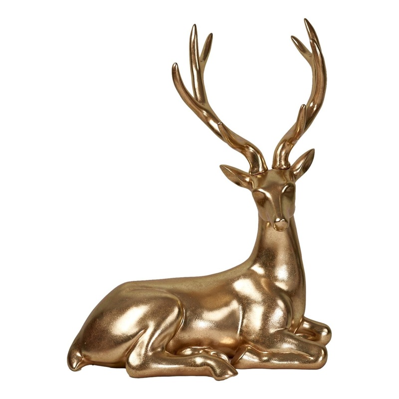Deer Lying Gold 103cm