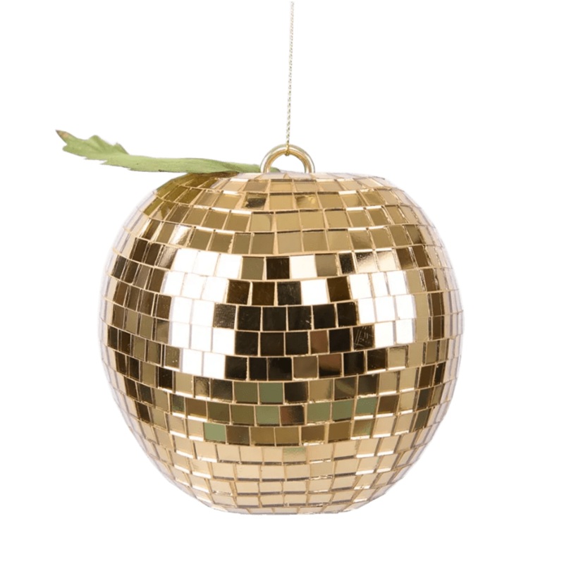 Disco Apple Gold Hanging 11cm