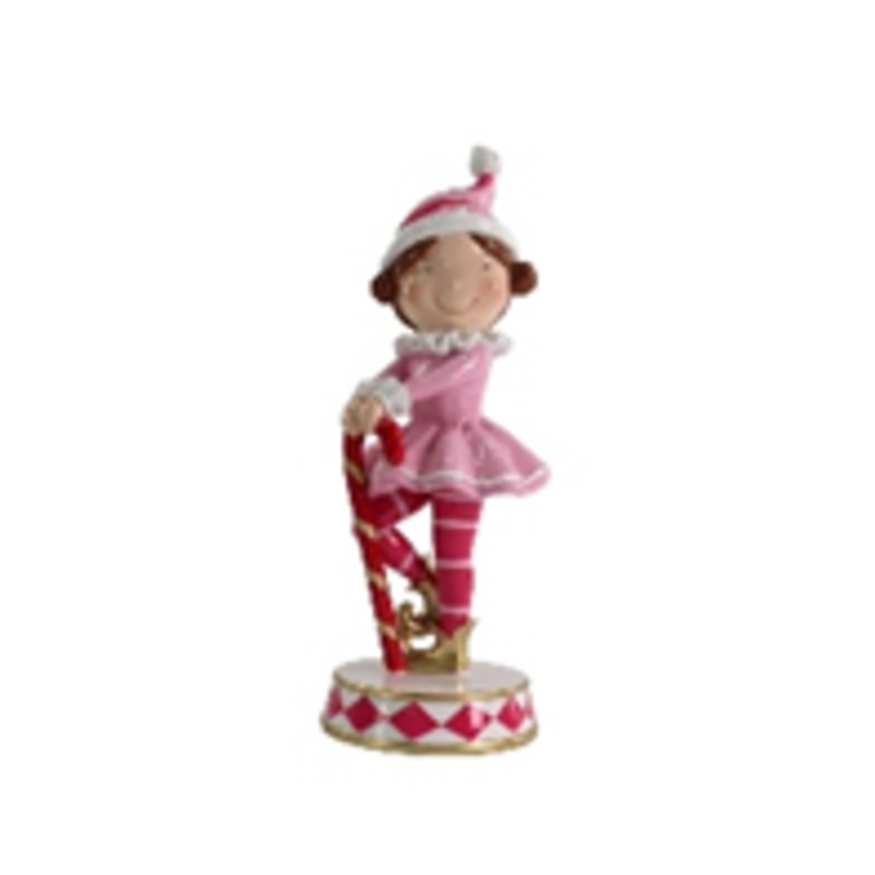 Elf Candy Cane Girl Standing 28cm