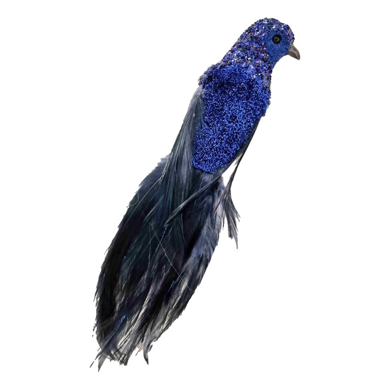 Feather Bird Blue Metallic 26cm