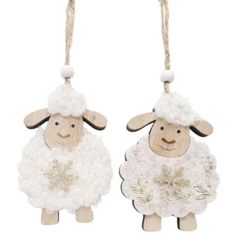 Fluffy Sheep Wool/Fabric Hanging 10cm.