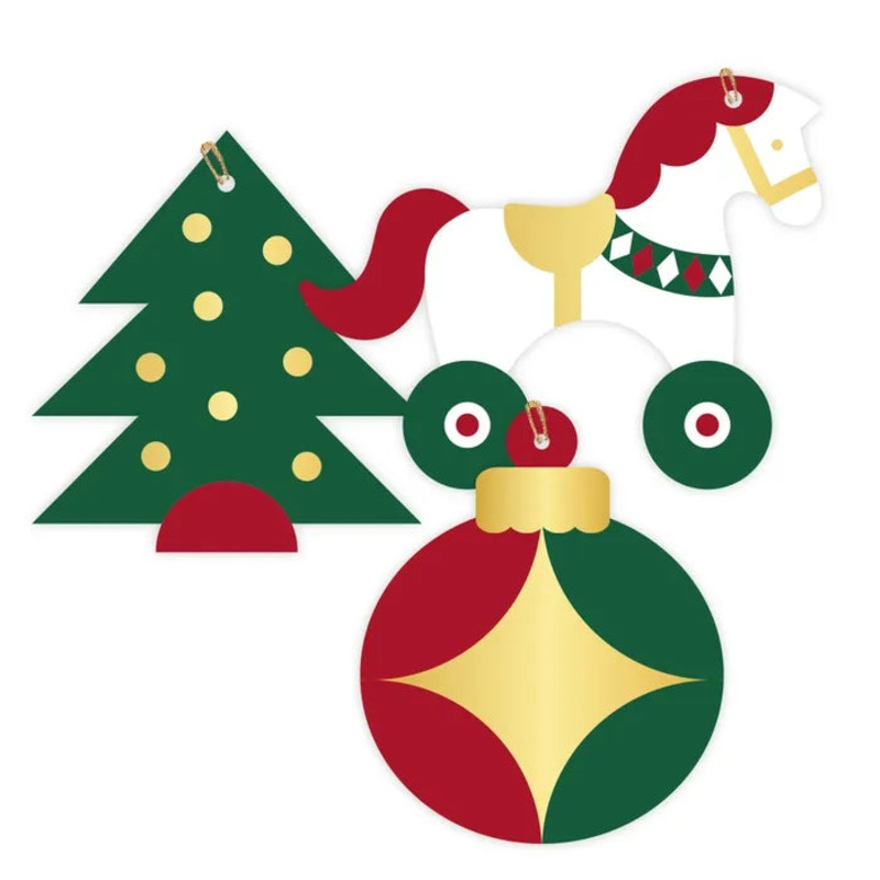 Gift Tag Drummer Boy Red/Green Pack of 6