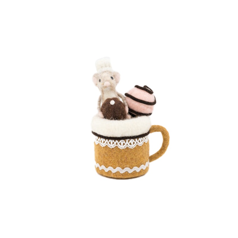 Gingerbread Cup Mouse 16cm