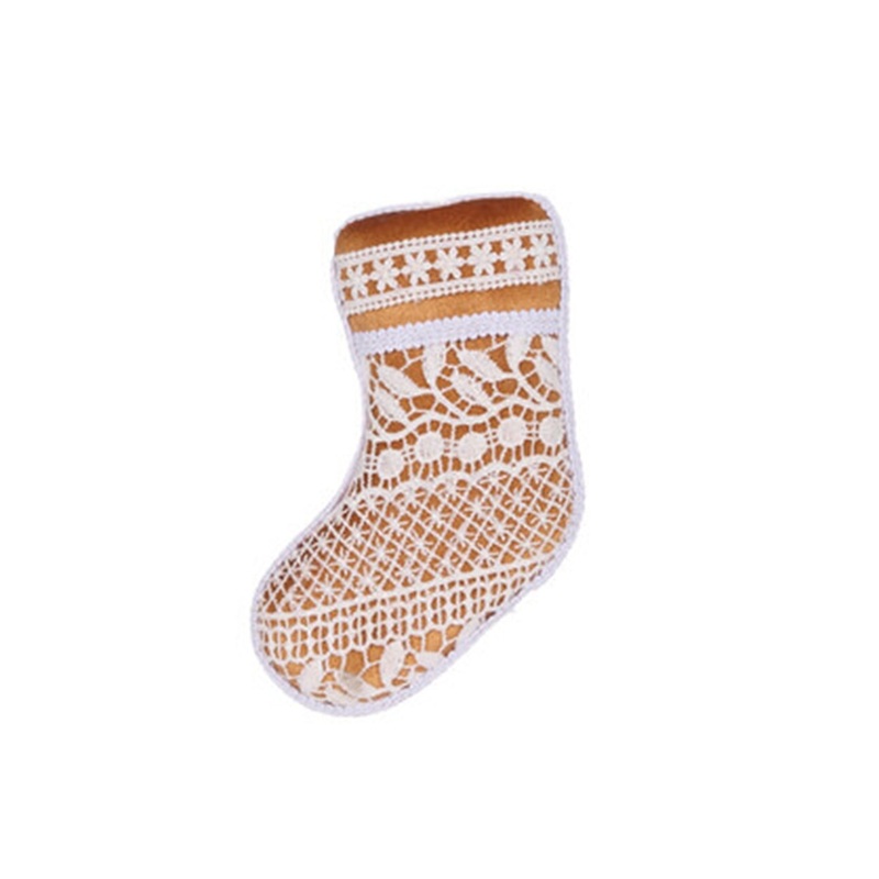 Gingerbread Stocking Lace Hanging 25cm