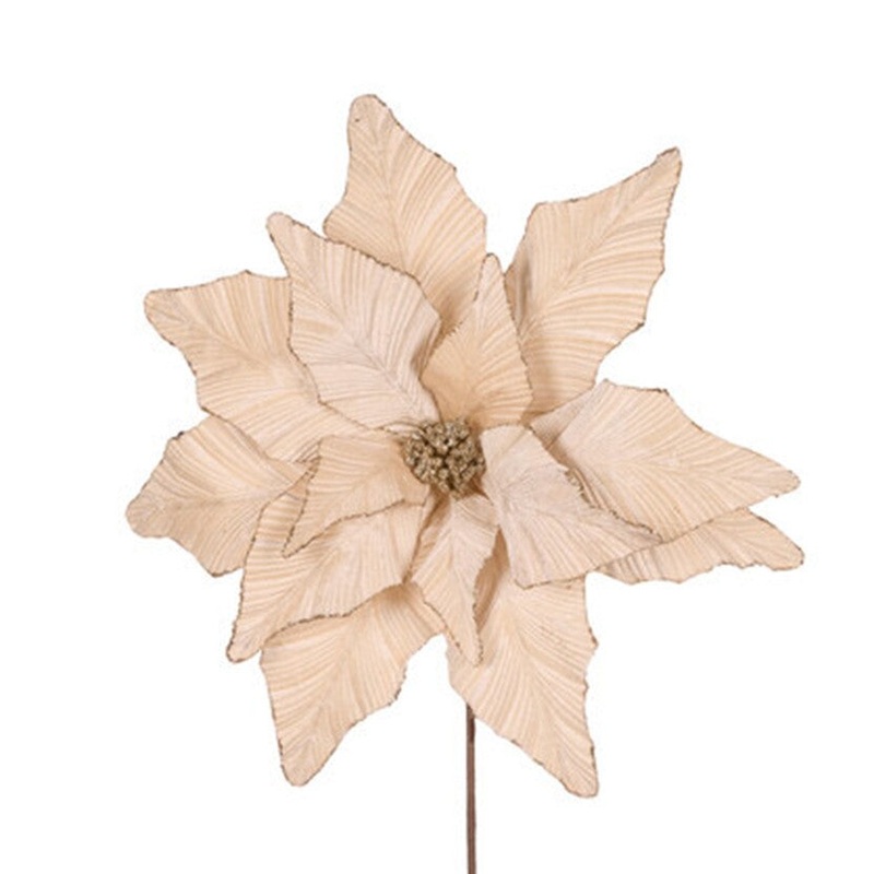 Poinsettia Luxe Champagne 35cm