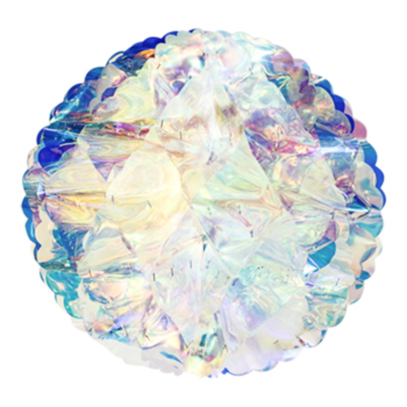 Bauble Honeycombed Iridescent Clear 200mm