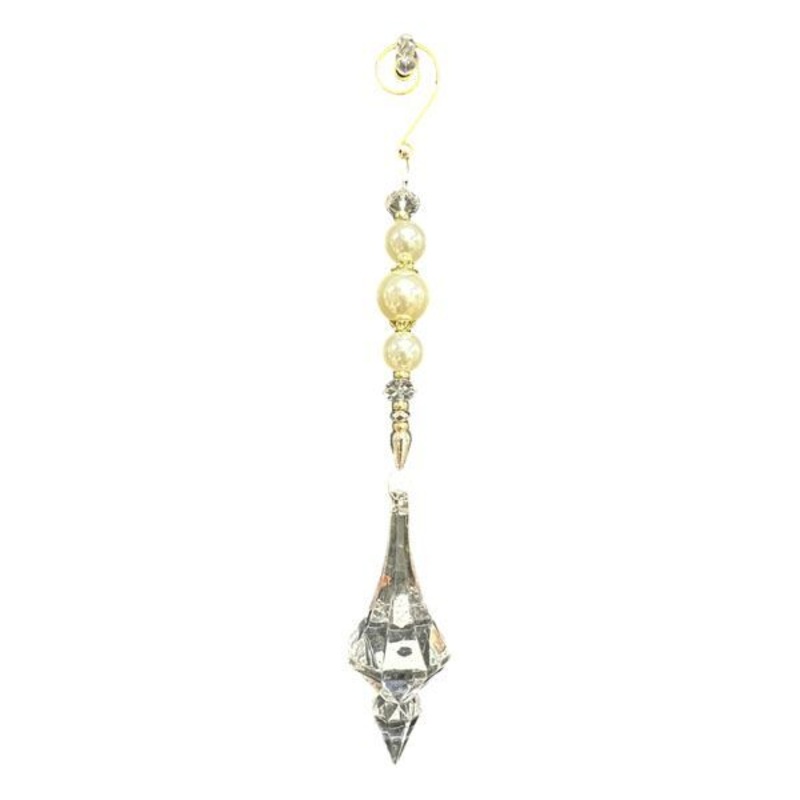Beaded Pearl Crystal Drop 25cm