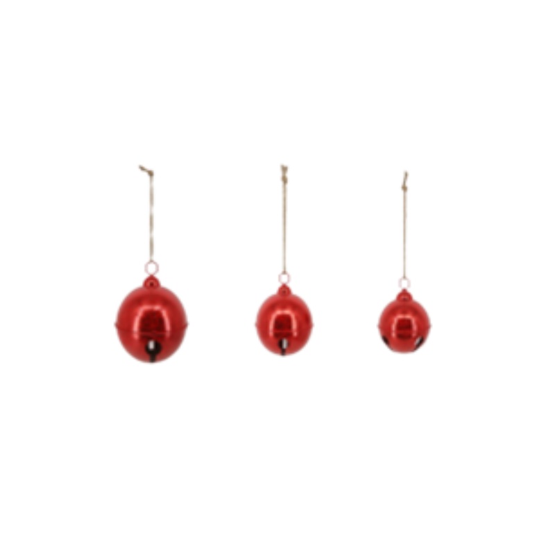Bell Red Metal Hanging Set of 3 24/30/40cm SHOPIFY VARIANT