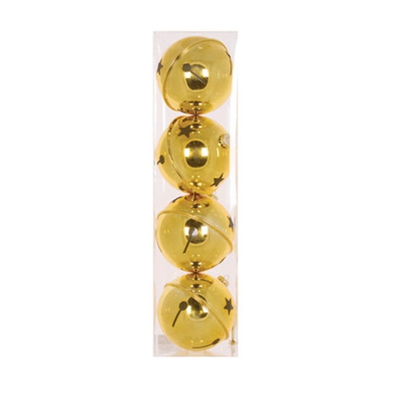 Bells Shiny Gold Pack of 4 8cm