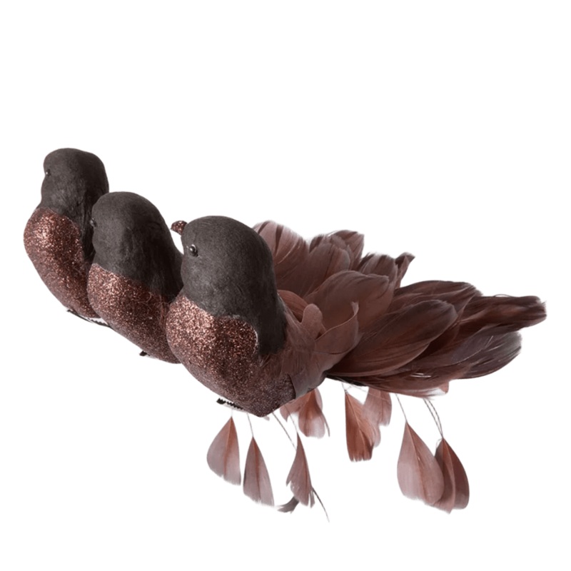 Bird Clip-On Shimmer Brown 27cm