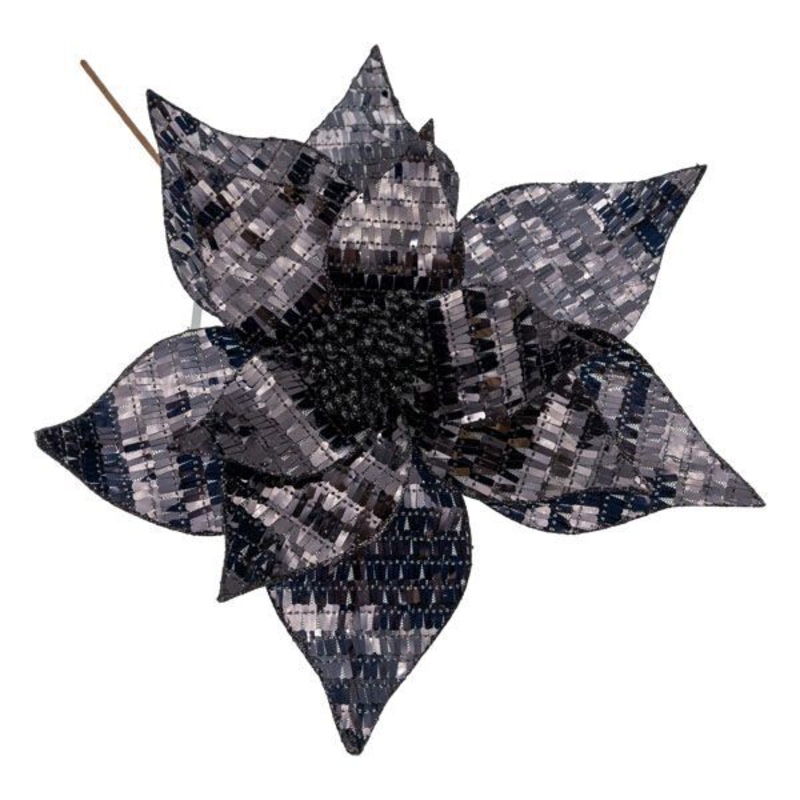 Black Sequin Flower 30cm