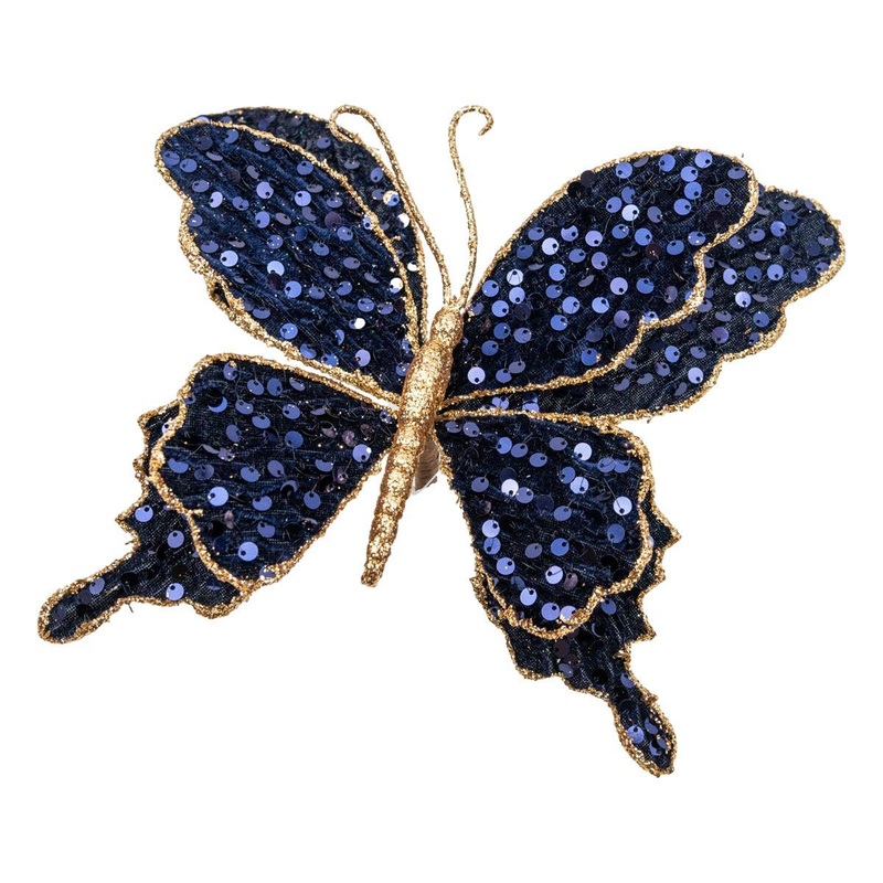Blue Sequin Butterfly 25cm