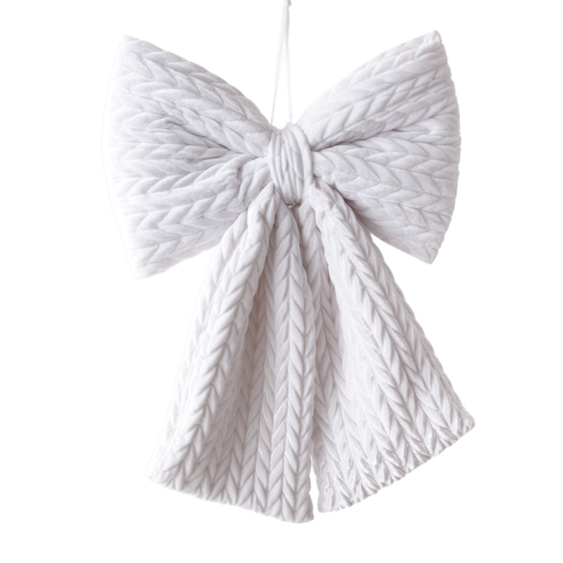 Bow Plush White Hanging 59cm