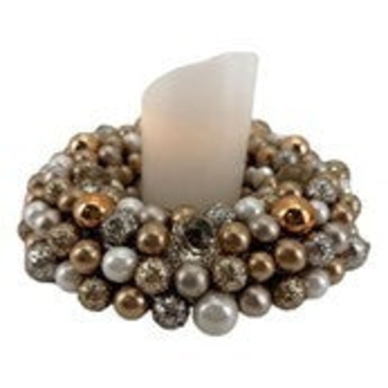 Candle Ring White/Gold Metallic