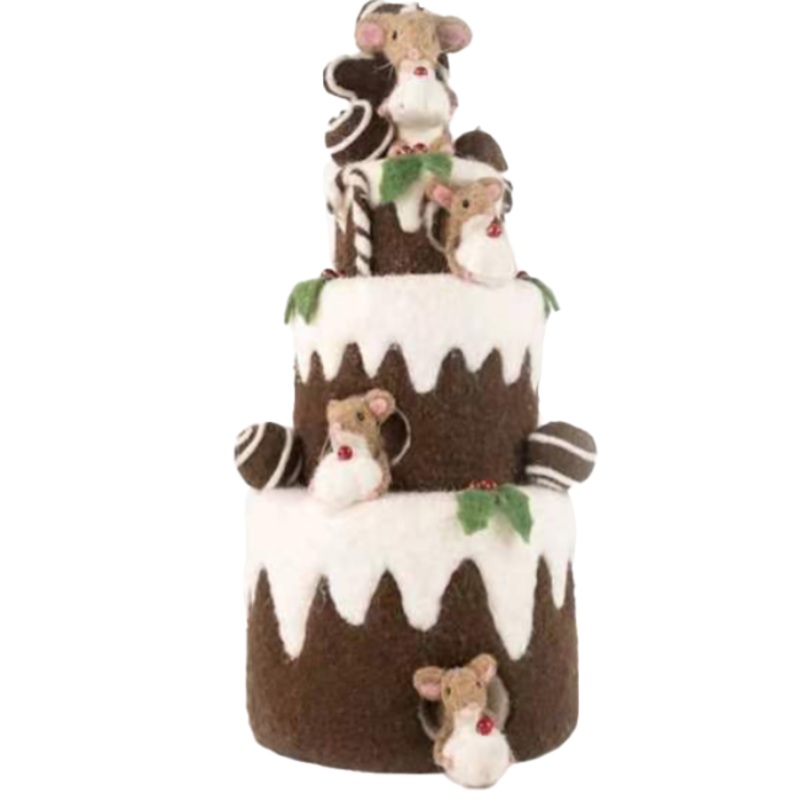 Gingerbread 3 Tier Cake with Mice 48.5cm