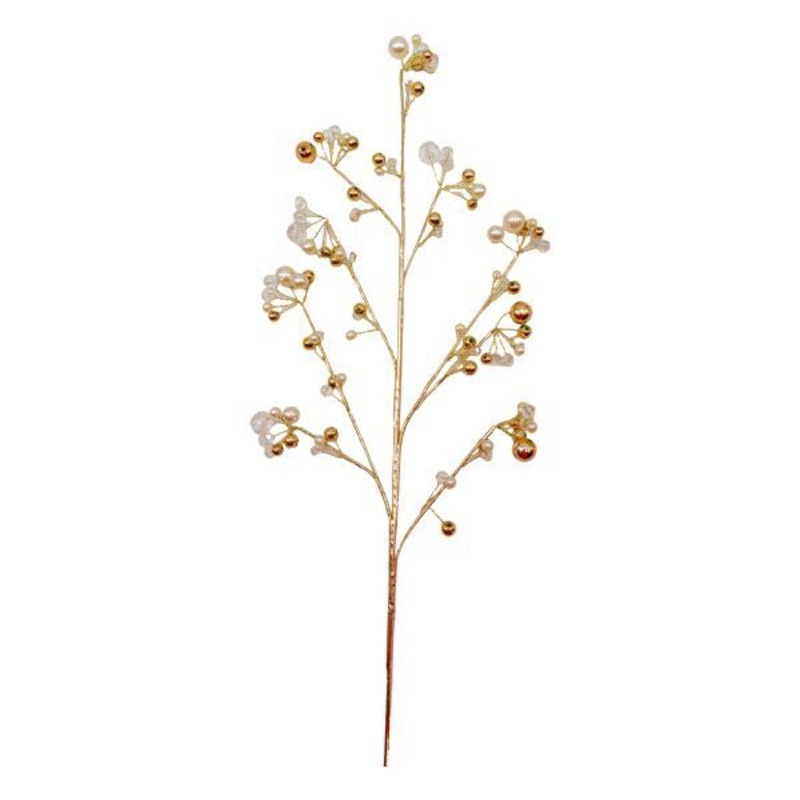 Gold Pearl Branch Spray 68cm