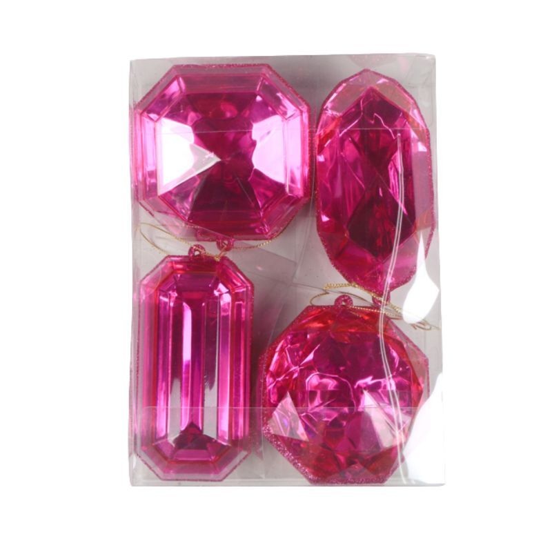 Jewel Pink Set of 4 Assorted 10-12cm