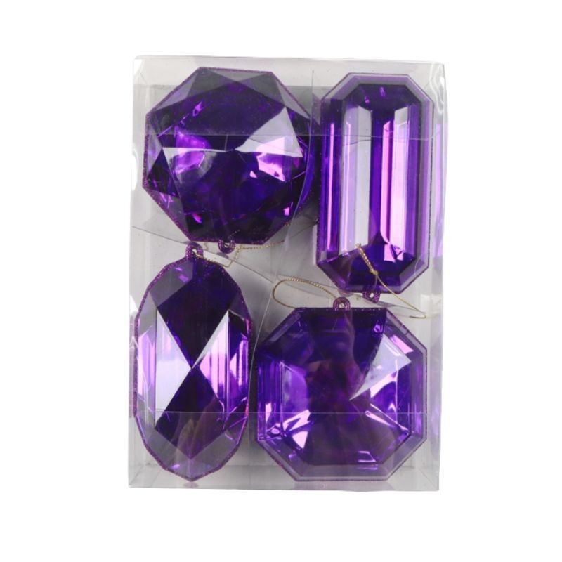 Jewel Purple Set of 4 Assorted 10-12cm