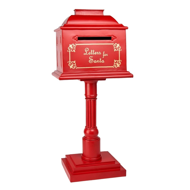 Mailbox Vintage Red Metal 90cm