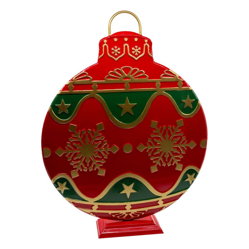 Metal Standing Ornament Red/Green 74cm