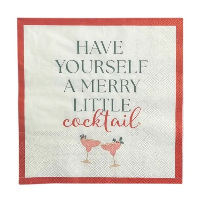 Napkin Merry Cocktail 20pk 33cm
