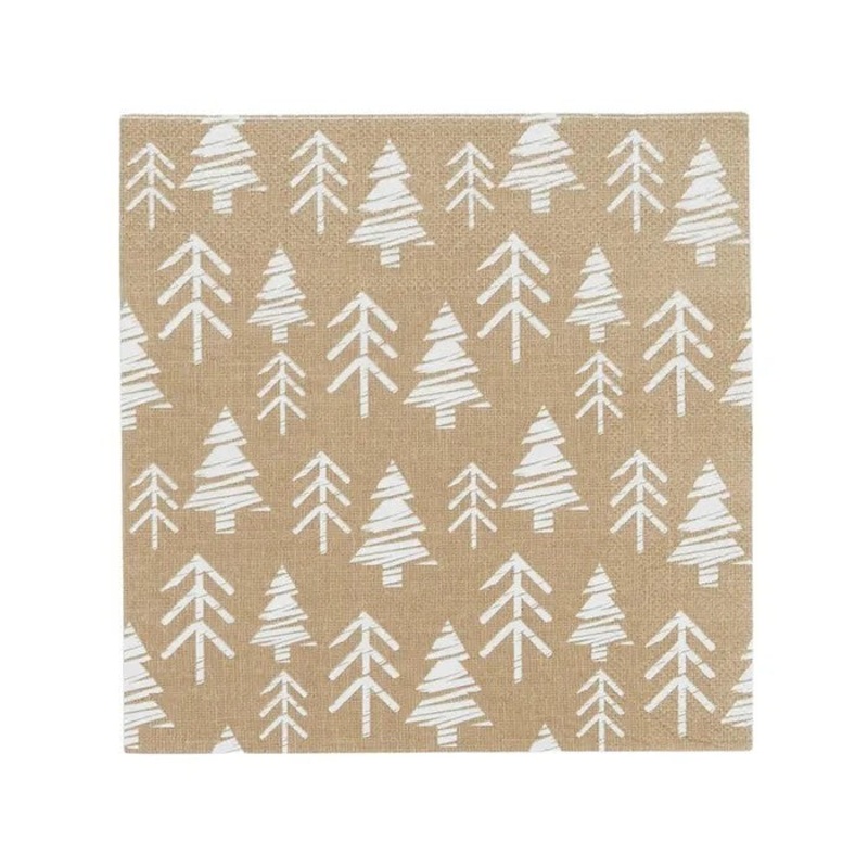 Napkin Trees Natural/White 20pk 33cm