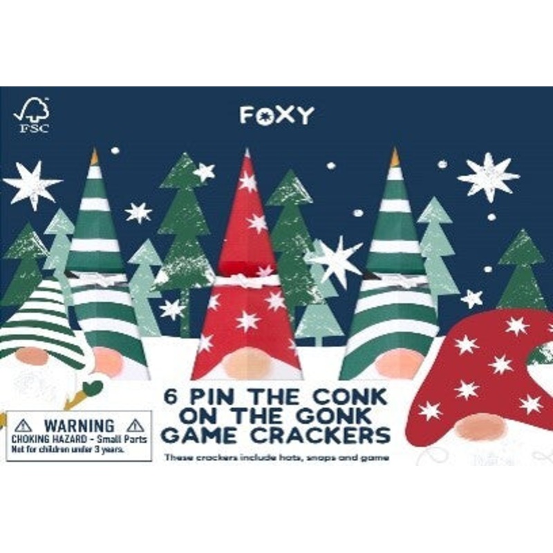 Pin the Conk on the Gonk Cracker Foxy Novelty 6 Pack