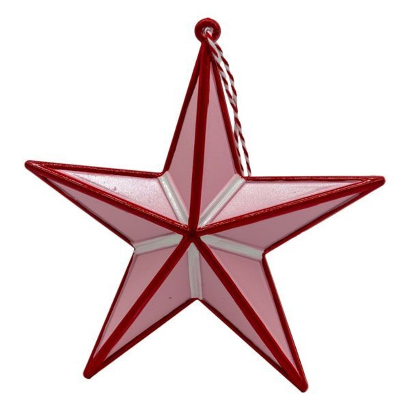 Star Pink/Red Hanging 13cm