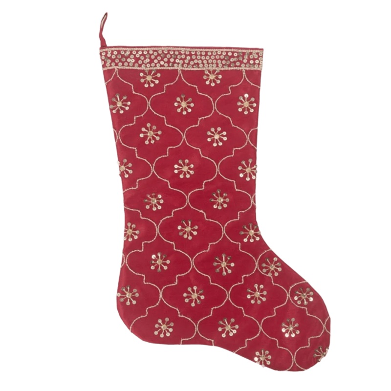 Stocking Red Silk Mosaic 45cm