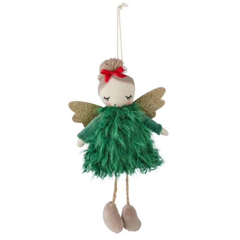 Angel Green Fluffy Hanging 20cm