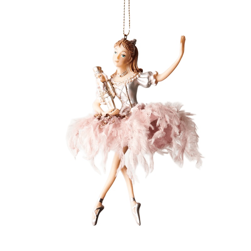Ballerina Pink Feather Tutu Hanging 13cm